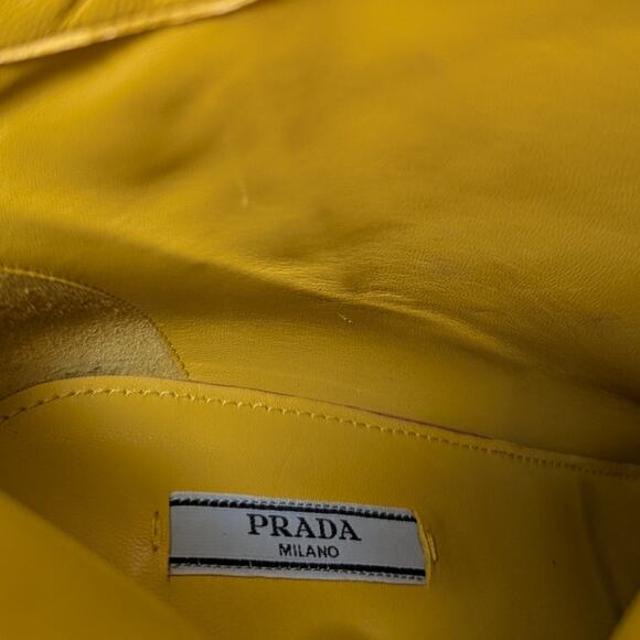 Prada Yellow Patent Leather Knee High Block Heel Boots Women’s 40 10 US - Picture 9 of 9
